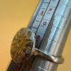 Sterling silver ring with gold plated sun Uk size S#52