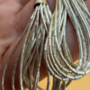 Liquid Silver Beaded Earrings: Vintage Southwestern Long Dangles 6cm#52