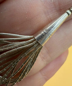 Liquid Silver Beaded Earrings: Vintage Southwestern Long Dangles 6cm