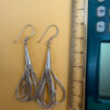 Liquid Silver Beaded Earrings: Vintage Southwestern Long Dangles 6cm#52