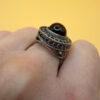 New 925 sterling silver ring with amber, size P#127