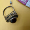 New 925 sterling silver ring with amber, size P#127