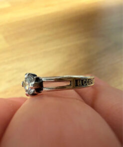 Silver ring “Save and Protect” with a stone, size O#28.
