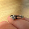 Silver ring “Save and Protect” with a stone, size O#28.