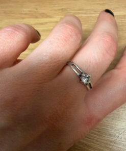 Silver ring “Save and Protect” with a stone, size O