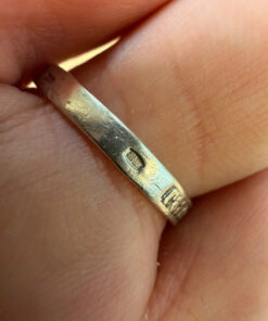 Silver ring “Save and Protect” with a stone, size O
