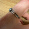 Silver ring “Save and Protect” with a stone, size O#28.