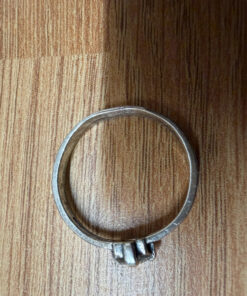 Silver ring “Save and Protect” with a stone, size O