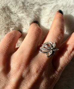 Sterling silver ring with sparkling CZ size S