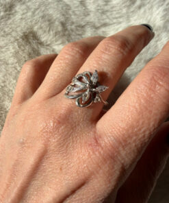 Sterling silver ring with sparkling CZ size S