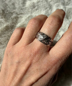 Vintage Soviet 90s, sterling silver ring Uk size O#8
