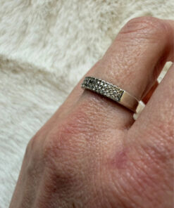 Sterling silver ring with sparkling stones Uk size O1/2
