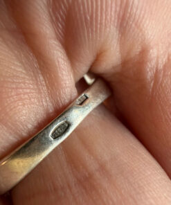 Sterling silver ring with sparkling stones Uk size O1/2