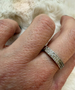 Sterling silver ring with sparkling stones Uk size O1/2