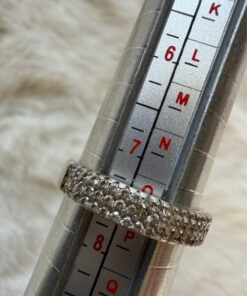 Sterling silver ring with sparkling stones Uk size O1/2