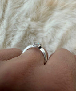 Uk size L, sterling silver ring with CZ