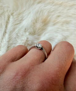 Uk size L, sterling silver ring with CZ