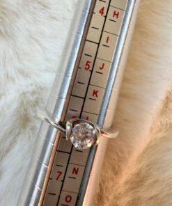 Uk size L, sterling silver ring with CZ