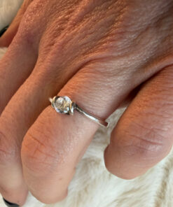 Uk size L, sterling silver ring with CZ