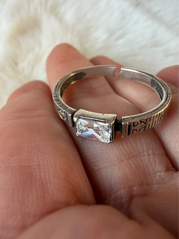 Men/women Sterling silver ring “safe and protect” size V