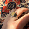 Men’s Eastern-style ring nickel ring, size U, with yellow agate (Zard Aqeeq).