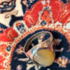 Men’s Eastern-style ring nickel ring, size U, with yellow agate (Zard Aqeeq).