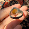 Men’s Eastern-style ring nickel ring, size U, with yellow agate (Zard Aqeeq).