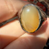 Men’s Eastern-style ring nickel ring, size U, with yellow agate (Zard Aqeeq).