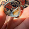 Men’s Eastern-style ring nickel ring, size U, with yellow agate (Zard Aqeeq).