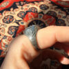 Men’s Eastern-style ring nickel ring, size Q,wight agate (Zard Aqeeq)