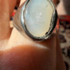 Men’s Eastern-style ring nickel ring, size Q,wight agate (Zard Aqeeq)
