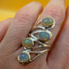 New incredible Ethiopian opal sterling silver ring, size P1/2.
