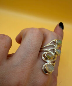 New incredible Ethiopian opal sterling silver ring, size P1/2