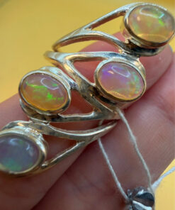 New incredible Ethiopian opal sterling silver ring, size P1/2