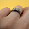 Sparkling CZ sterling silver ring Uk size K#27