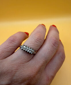 Sparkling CZ sterling silver ring Uk size K#27