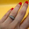 Sparkling CZ sterling silver ring Uk size K#27