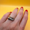 Size N,925 Sterling Silver Ring (Ukraine 1990s Hallmark, Chestnut Leaf)#27