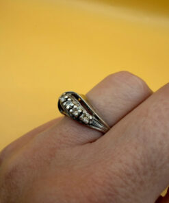 Size N,925 Sterling Silver Ring (Ukraine 1990s Hallmark, Chestnut Leaf)
