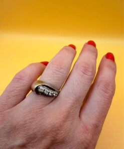 Size N,925 Sterling Silver Ring (Ukraine 1990s Hallmark, Chestnut Leaf)#27