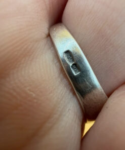 Size N,925 Sterling Silver Ring (Ukraine 1990s Hallmark, Chestnut Leaf)