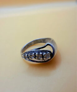 Size N,925 Sterling Silver Ring (Ukraine 1990s Hallmark, Chestnut Leaf)