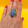 Moss Agate 925 Silver  Ring US Q