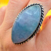 Moss Agate 925 Silver Ring US Q