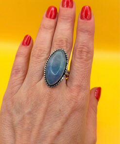 Moss Agate 925 Silver Ring US Q
