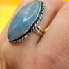 Moss Agate 925 Silver Ring US Q