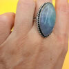 Moss Agate 925 Silver Ring US Q