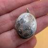 Vintage 925 Silver Etched Locket Pendant #125