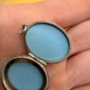 Vintage 925 Silver Etched Locket Pendant #125