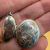 Vintage 925 Silver Etched Locket Pendant #125